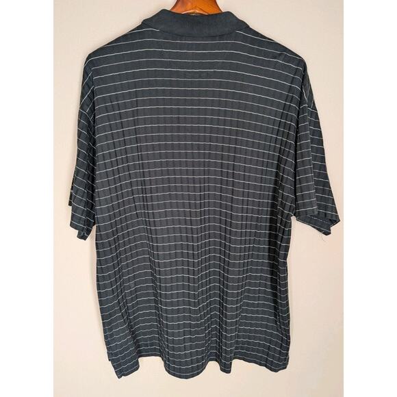 Izod Golf Polo Shirt Mens Size XL Black Striped Double Mercerized Short Sleeve - Picture 4 of 7